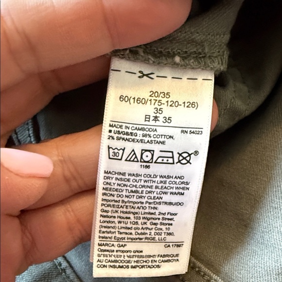 GAP Green Chinos Durable Cotton Blend - Picture 4 of 4